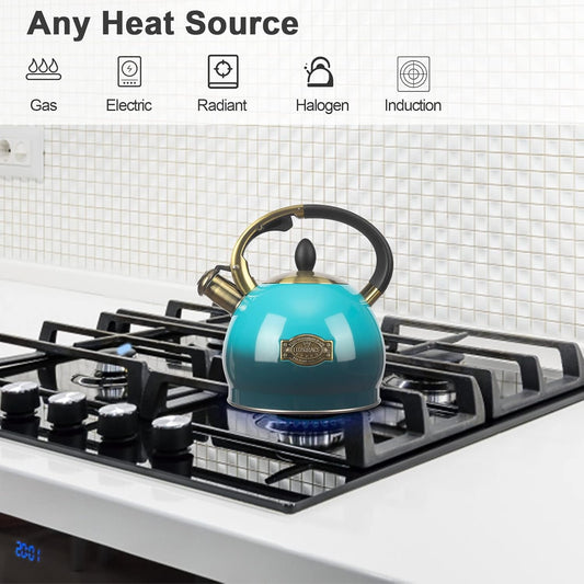 3Quart Whistling Tea Kettle Classic Teapot Stainless Steel Teakettle with Cool Grip for Stovetop