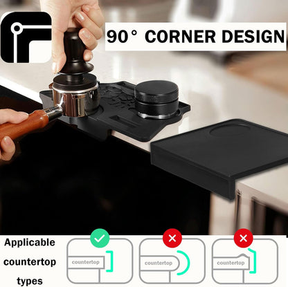 Espresso Tamping Mat - 2PCS Coffee Tamper Mat Food Grade Silicone 6mm Thick Waterproof Heat Resistant Tamp Mat Station for Espresso Machine Accessories, Multi-Use for 51/53/58mm Portafilters Matt