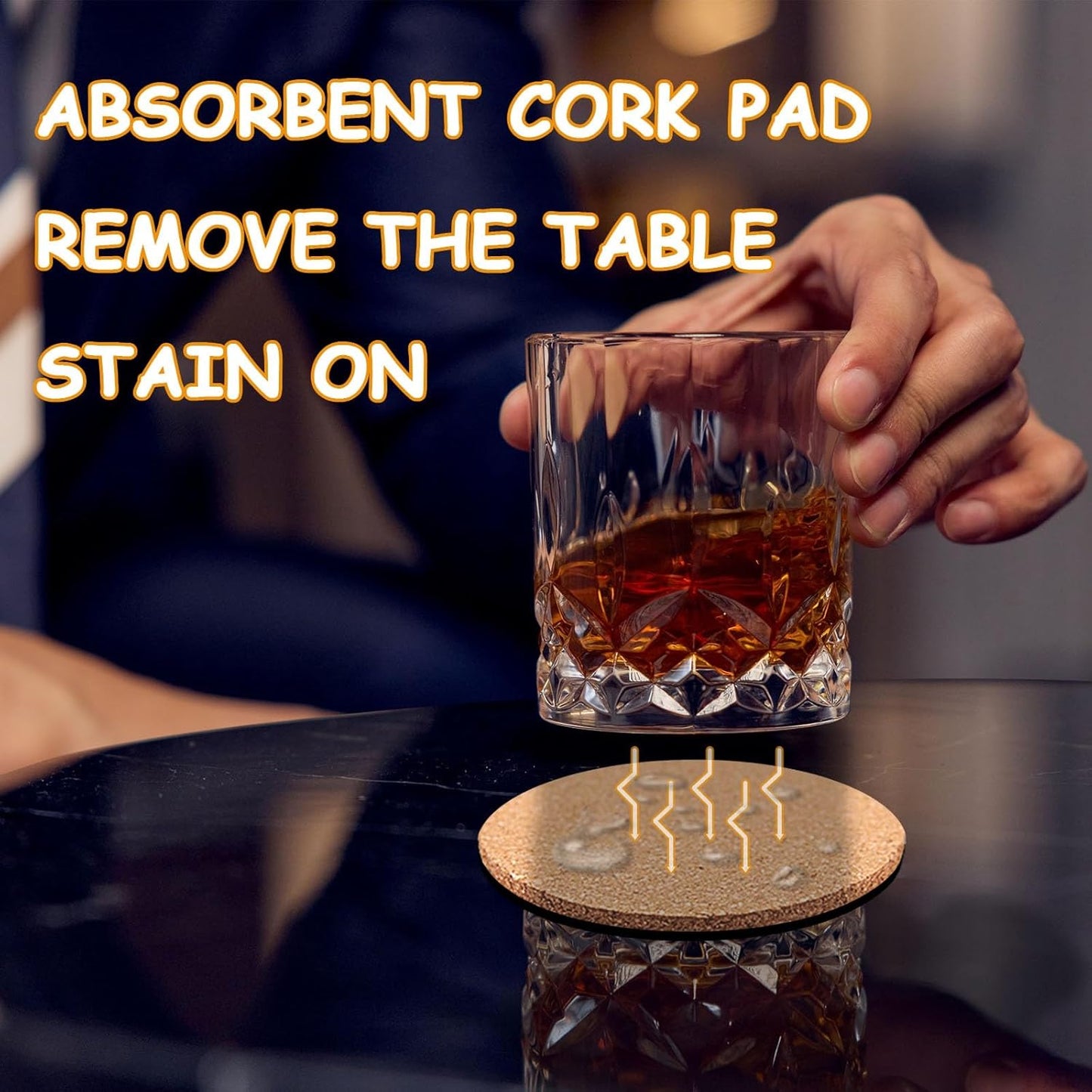 24 pcs Cork Coasters for Drinks, Bulk Blank Coasters DIY Crafts, Non-Slip, Heat-Resistant, Absorbent and Reusable Coffee Coaster for Home Tabletop Decoration