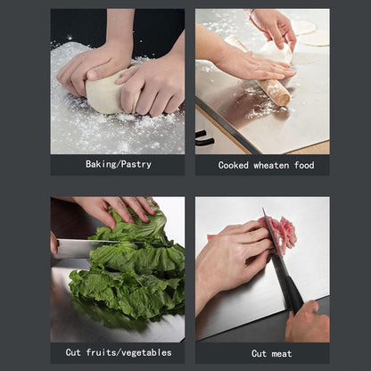 Stainless Steel Cutting Boards for Kitchen,Baking Board,Pastry Board,kneading Panel - Suitable for Cutting Vegetables, Fruits, Meat,bread - Easy To Clean and Store (50x50cm/19.6x19.6in)