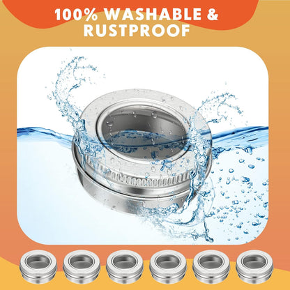 Zubebe 100 Pcs Aluminum Tin Jar Refillable Containers Clear Top Screw Lid Round Tin Container Bottle for Cosmetic, Cream, Diamond Painting, Salves, Balms, Lip Balm, Spices or Others, Silver (2 oz)