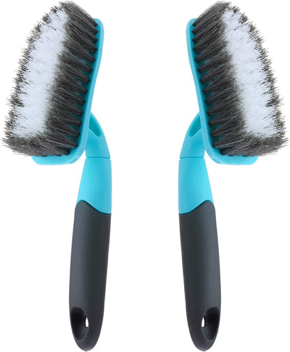 2-Pack Scrub Brush for Cleaning with Long Handle, Medium Firm Brush Bathroom Cleaning Supplies and Bathtub Cleaner and Shower Cleaning, Multi-Scene Use for Kitchen or Carpet