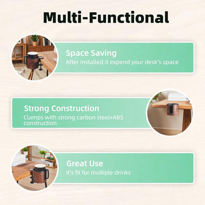 2pcs Cup Holder for Desk (2PCS Walnut Design)