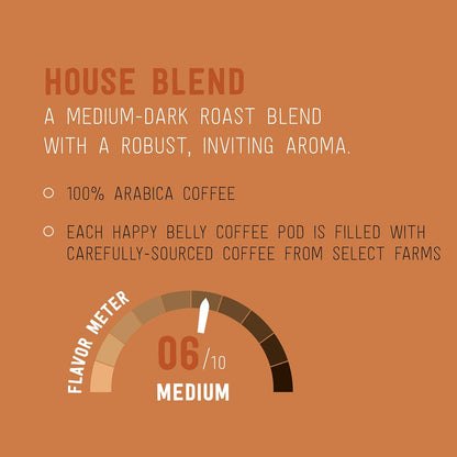 Amazon Brand - Happy Belly Medium Roast Coffee Pods, House Blend, Compatible with Keurig 2.0 K-Cup Brewers, 100 Count