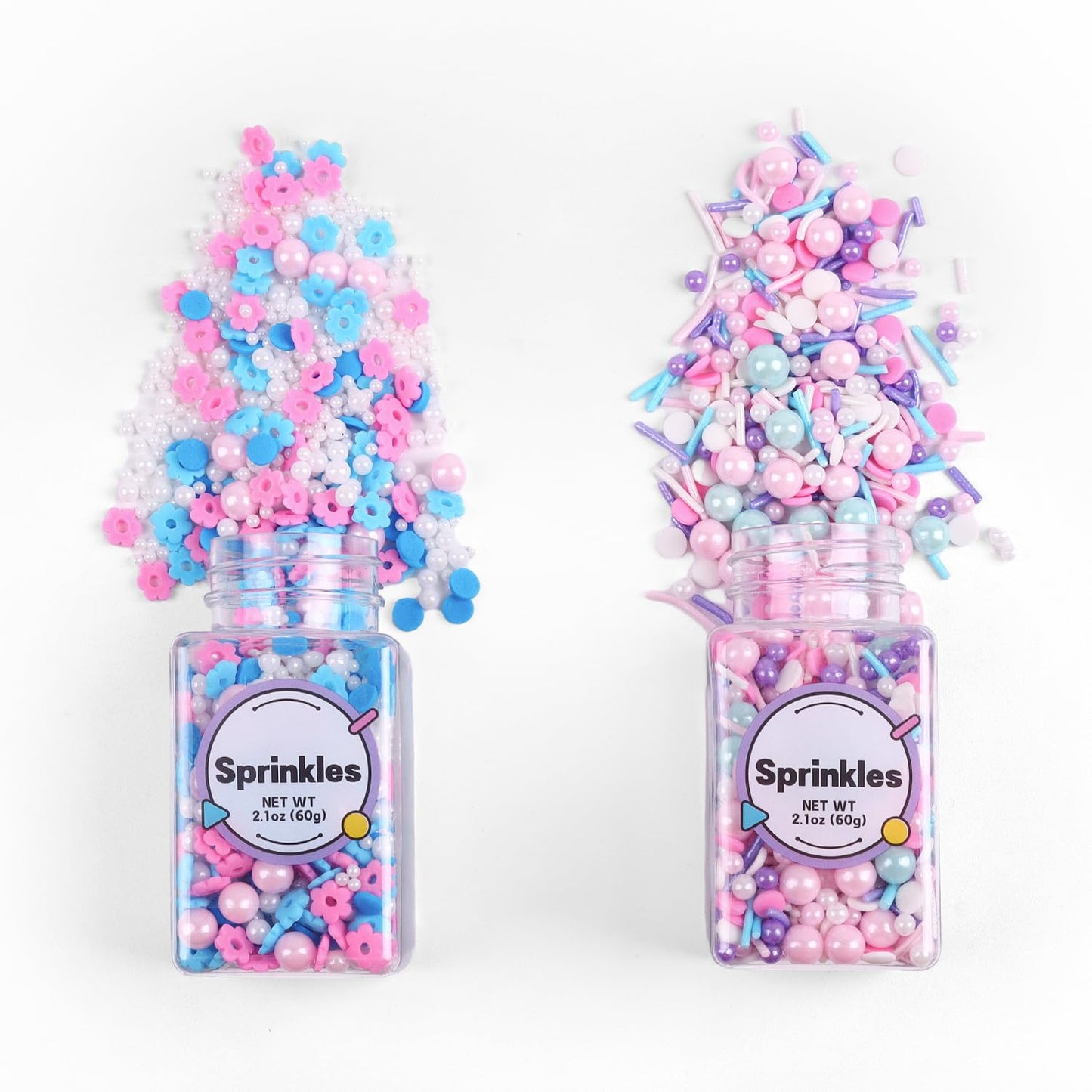 Edible Pink Sprinkles for Cake Decoration, Flower Sprinkles, Pearl Sprinkle, Pink Confetti Sprinkles for Valentines Cake Decoration, Cupcake, Ice Cream, Macaron(120g/4.23oz)