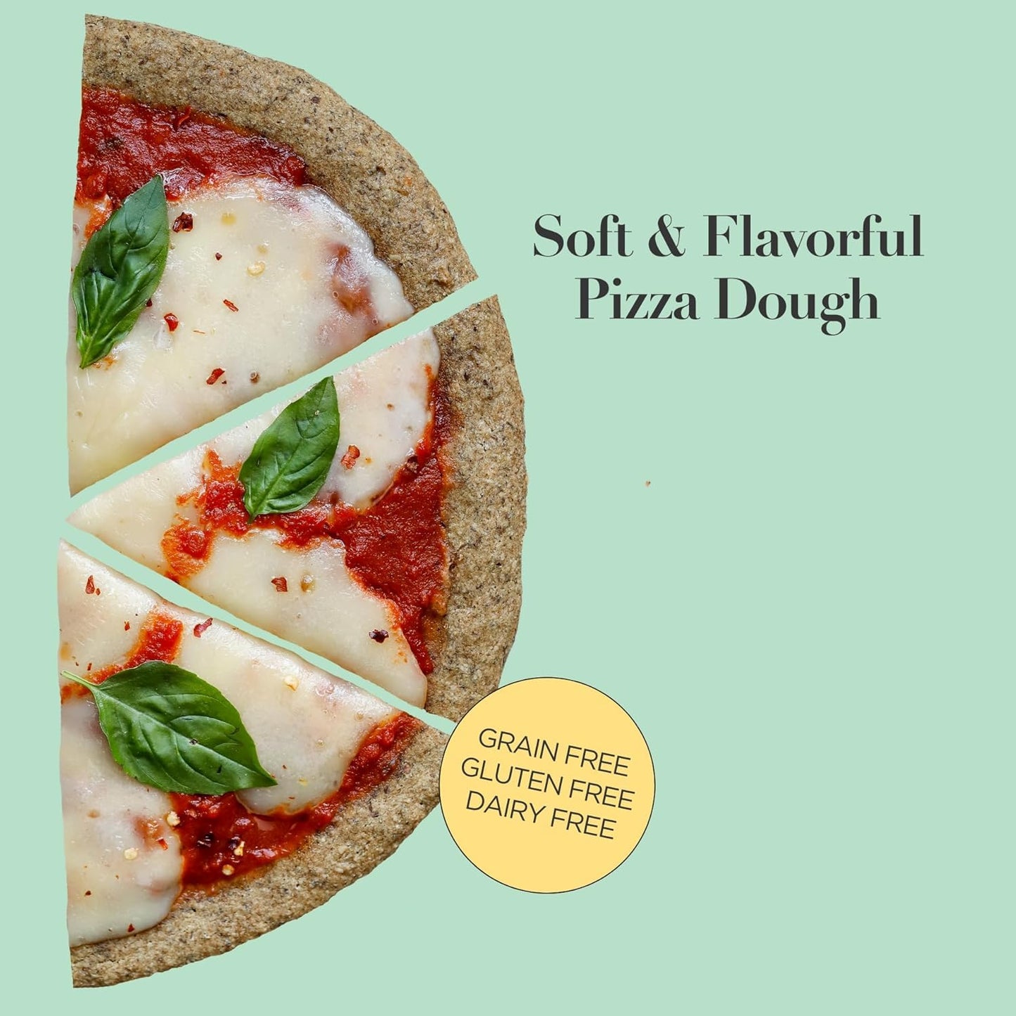 Stellar Eats Grain-Free Pizza Dough Baking Mix | Gluten-Free, Dairy-Free, Plant-Based, Paleo-Friendly | No Added Sugar | Almond Flour-Based | Non-GMO Project Verified, Kosher | 9.5 oz | 2 Pack