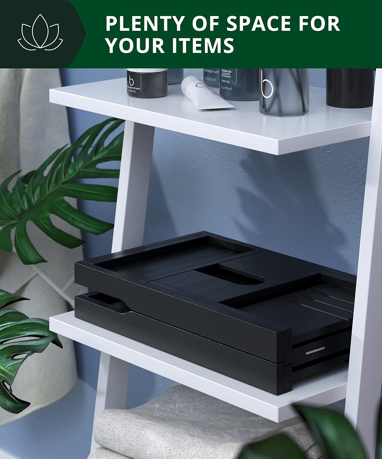 ROYAL CRAFT WOOD Premium Foldable Bathtub Tray - Wood Bath Tray for Tub, Bamboo Shelf, Expandable Bath Table Trays, Bathtub & Bathroom Accessories for New Home & Mothers Day & Birthday Gifts for Mom