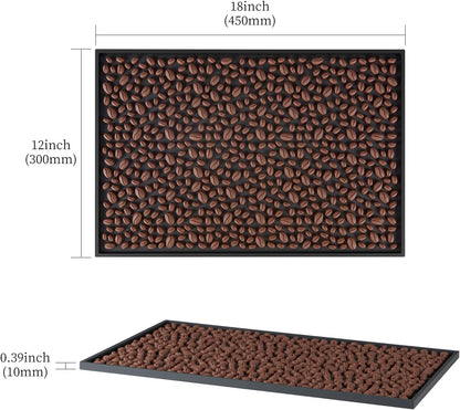 Rubber Bar Mat 18"x12", Black – Durable, Non-Slip, Non-Toxic Spill & Drying Mats for Bars,Restaurants,Coffee Shops, Countertops & Tabletops Hairdressing Tool Protective pad.Easy to clean,