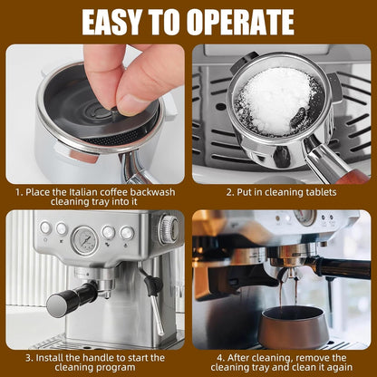 4 Pack Espresso Backflush Cleaning Disc for Brevilles Machine - 54mm Professional Silicone Blind Filter, Espresso Machine Cleaner for Brevilles Compatible with BES870XL, BES840XL, BES880 & More