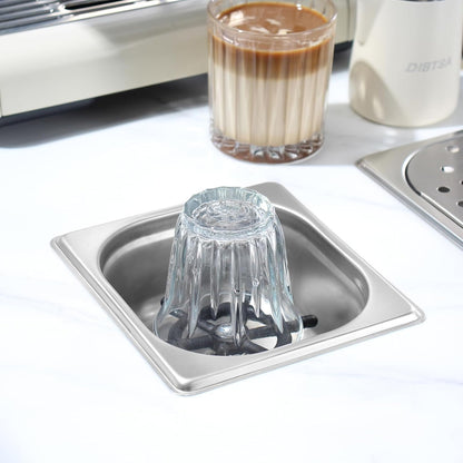 DIBTSA Pitcher Rinser, Automatic Glass Cup Washer, Stainless Steel Coffee Milk Tea Cup Cleaner, for Home Kitchen Hotel Bar Restaurant (6.9x6.3x2.6 Inch)
