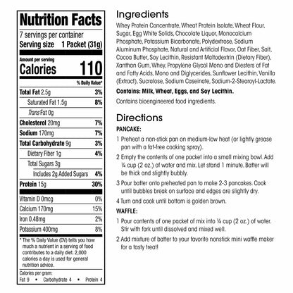 Wonderslim Protein Pancake & Waffle Mix, Chocolate Chip, Low Sugar & Low Calorie (7ct)