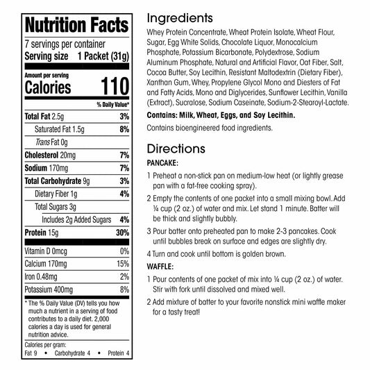 Wonderslim Protein Pancake & Waffle Mix, Chocolate Chip, Low Sugar & Low Calorie (7ct)