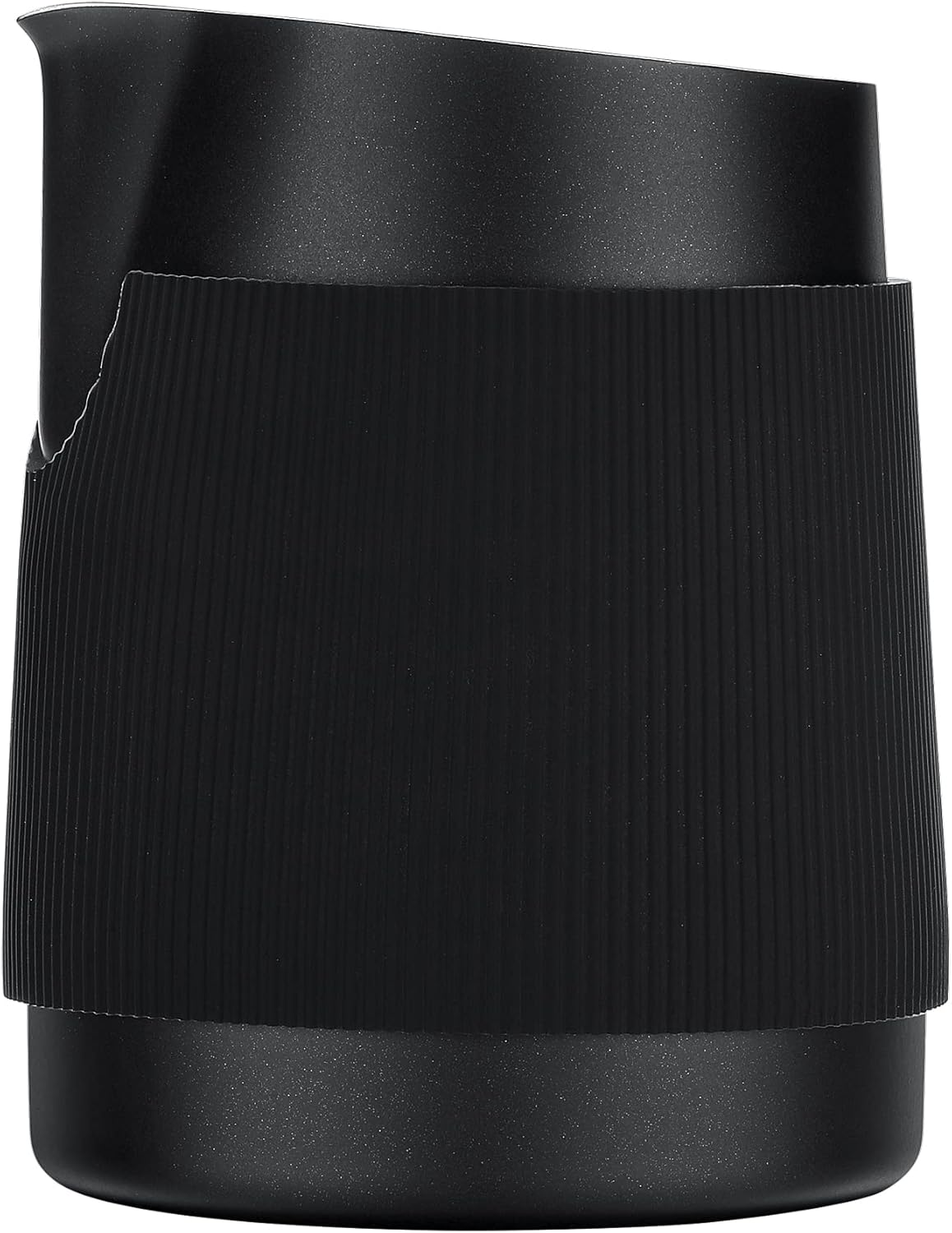 Normcore Handleless Milk Frothing Jug, Milk Pitcher 15.2 oz, Milk Frother Steamer Cup Stainless Steel Espresso Cup, Sharp Spout, Black, 450 ml