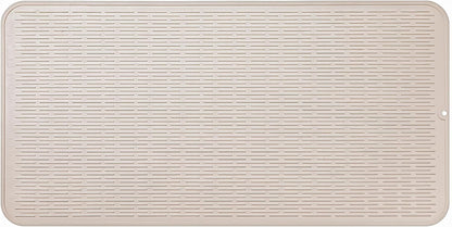 Silicone Dish Drying Mat for Multiple Usage,Easy clean,Eco-friendly,Heat-resistant Silicone Mat for Kitchen Counter or Sink,Refrigerator or Drawer Liner Tapioca 5XL 36inches x 18inches