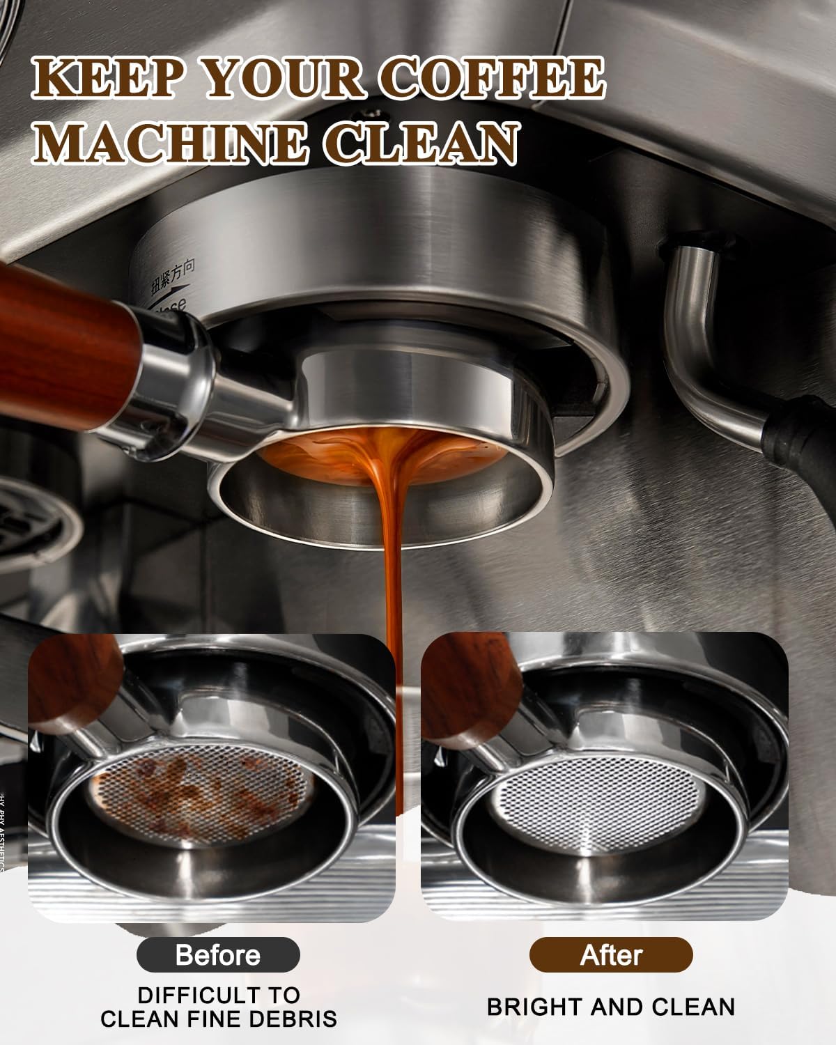 53.5mm Puck Screen, Espresso Filter Screen Premium 316 Stainless Steel Reusable Filter 2 Pack - 1.7mm Thickness 150μm