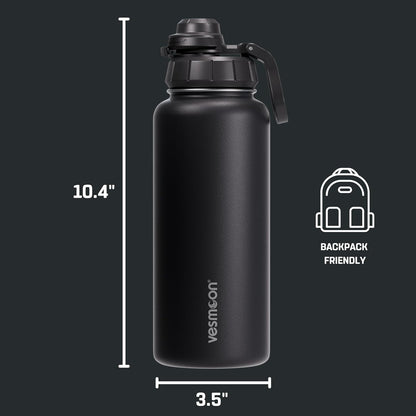 Vessence Tea Infuser Bottle - 32 Oz Insulated Loose Leaf & Fruit Infuser Bottle | Leak Proof with FlowSip Lid