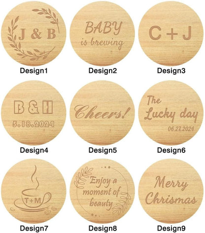 Generic 100-500 PCS Personalized Wooden Drink Stirrers, Custom Disposable Coffee Stir Sticks with Round Ends, Favor Decor for Wedding/Party/Business/Gift, Coffee Stirrer or Cupcake Picks
