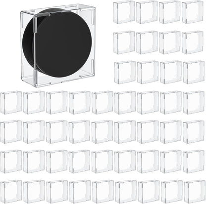 Marsui Hockey Puck Display Case Cube Acrylic Square Hockey Puck Holder Snap Design Plastic Holder for Displaying, Clear, 3.13 x 3.13 x 1.3 Inches