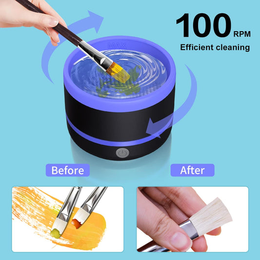 YAGHVEO® Electric Paint Brush Cleaner Rinse Cup, Paint Brush Cleaner, Brush Rinser for Painting, Artist Brush Cleaning Washer Rinser for Acrylic, Watercolor, Oil, Gouache Painting