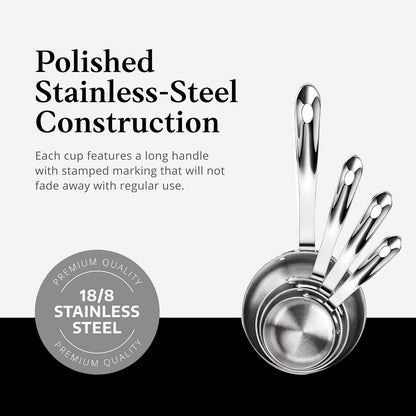 New Star Foodservice 43143 Stainless Steel 18/8 Measuring Cups