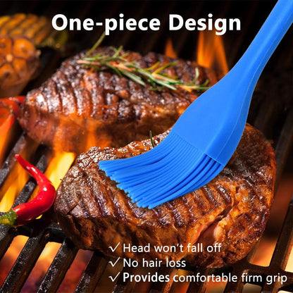 Silicone Basting Pastry Brush Set 5 Pack Heat Resistant Spread Oil Butter Sauce for BBQ Grill Barbeque Kitchen Baking Cooking Pastries, 2 Large & 3 Small Multicolor