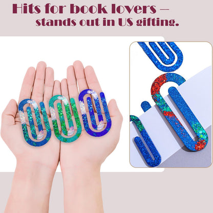 9-in-1 Christmas Resin Bookmark Mold Set - Reindeer/Snowflake/Tree/Heart/Star Silicone Molds for Epoxy Paperclips & Standard Bookmarks, Holiday Gift Crafts,DIY Supplies, Book Lovers Gift