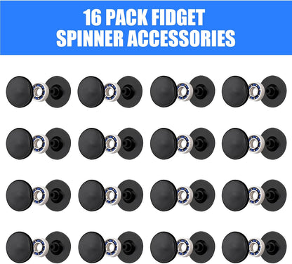 16 Pack Fidget Spinner Bearing and Cap Replacement Set, Chrome Steel Bearing Balls, High Speed 13mmx7mmx4mm Bearings Single Sealed Small Bearings for Fidget Spinner