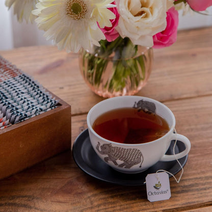 Octavius Gift's Select - Assorted Tea in Multi Design Printed Wooden Box | 6 Flavors, 90 Tea Bags | Black & Green Tea | Tea Gifts for Women & Men | Tea Variety Pack | Mothers Day Tea Gift Box