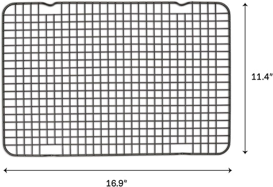 Great Jones Big Chill Wire Cooling Rack (Pepper) – 16.25" × 11.25" Heavy-Weight Aluminized Steel,Nonstick Baking Rack – Oven Safe 450 °F, Bacon & Cookie Cooling Rack – Fits Half Sheet Pans