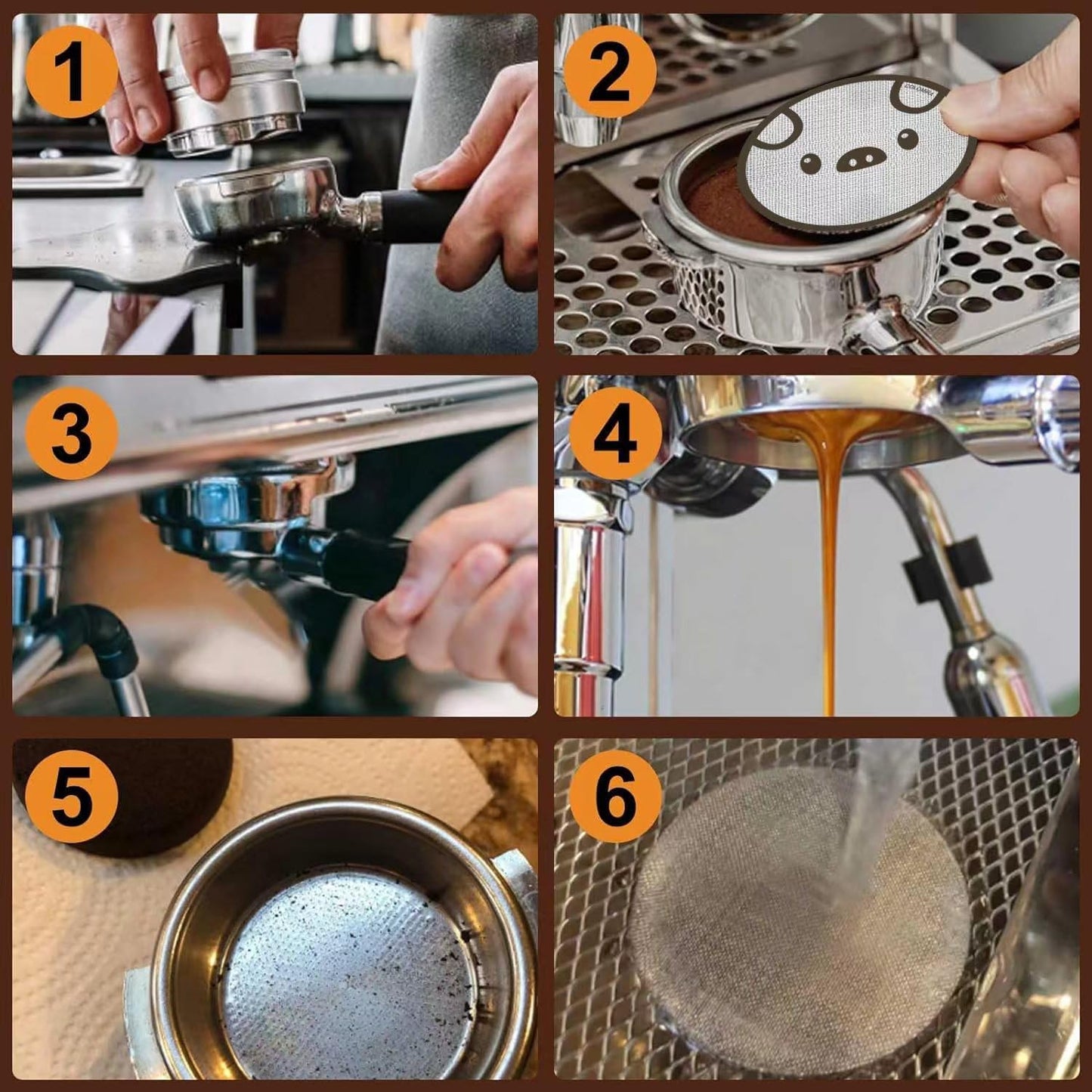 53.5mm Espresso Puck Screen, Lower Shower Screen, Metal Coffee Reusable Filter for 54mm Espresso Portafilter Basket, 1.7 Thickness(Panda)