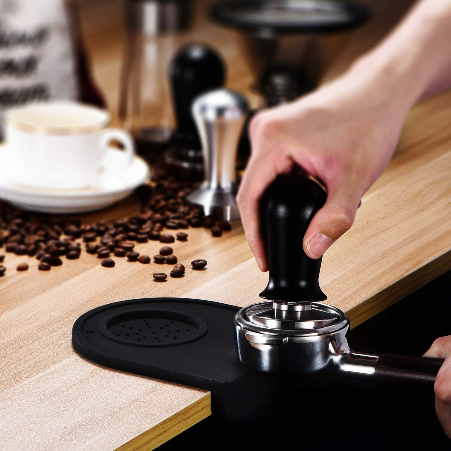 NuLink Silicone Gel Coffee Tamper Mat, Espresso Silicone Tamper Mat, Silicone Tamping Pad for Barista Tool Home Kitchen Bar Coffee Shop