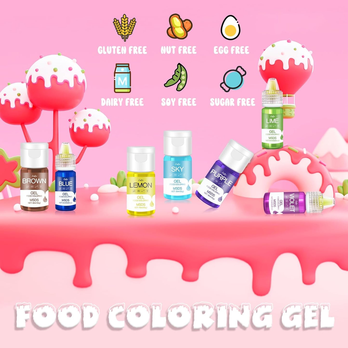 Gel Food Coloring - 4.5oz Vivid Food Coloring Gel for Baking, Cake Decorating, Cookie, Fondant, Macaron - Tasteless Concentrated Edible Food Color Dye for Icing, Slime, Drinks, DIY Crafts (Blue)