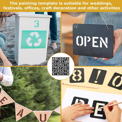 42 Pcs 3 Inch Letter Stencils,for Crafts Reusable,Letter Stencils 3 Inch,for Painting,for Painting On Wood, Wall, Fabric, Rock, Sign, DIY Art Projects