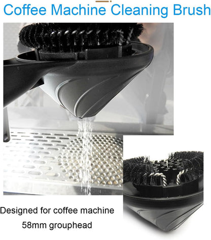 Yosoo Health Gear Coffee Machine Brush, Efficient 58mm Grouphead Brush with Water Deflector for Simple, Long Lasting POM Handle, Optimal Performance
