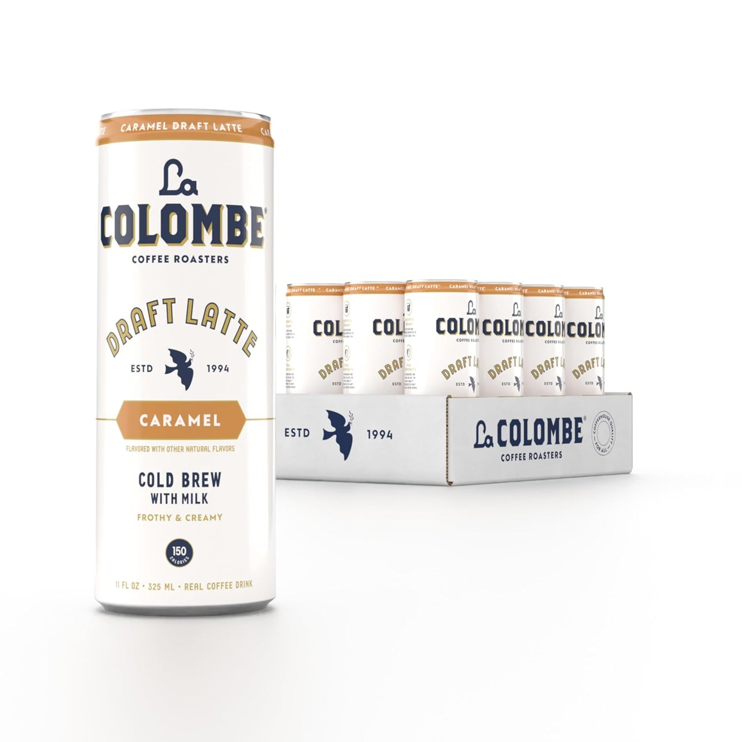 La Colombe Coffee, Caramel Draft Latte, 11 fl oz Cans (Pack of 12), Coffeehouse Quality Cold Brew, Specialty Grade Coffee Beans, Ready-to-Drink On-the-Go