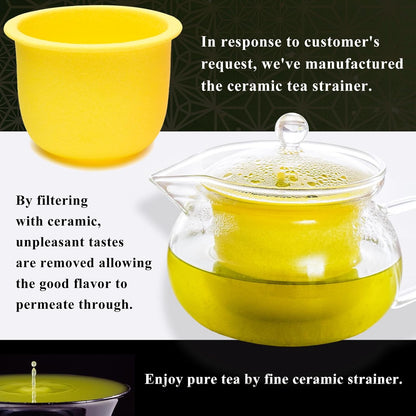 Heatproof Glass Teapot 13.5 fl (400 ml) with Removable Ceramic Infuser strainer Ha-Pot Made in Japan (Pink)