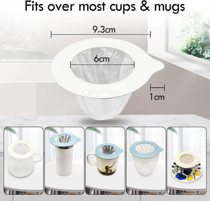 Portable Pour Over Coffee Dripper Reusable Coffee Filter Pour Over Coffee Maker for Camping Coffee, Travel Coffee Maker Single Serve Drip Coffee Filters (10, white)