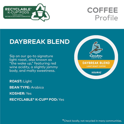 Caribou Coffee Single Serve Keurig K-Cup Pod Variety Pack, Light, Medium, and Dark Roast Coffees, 40-Count Box(Pack of 1)