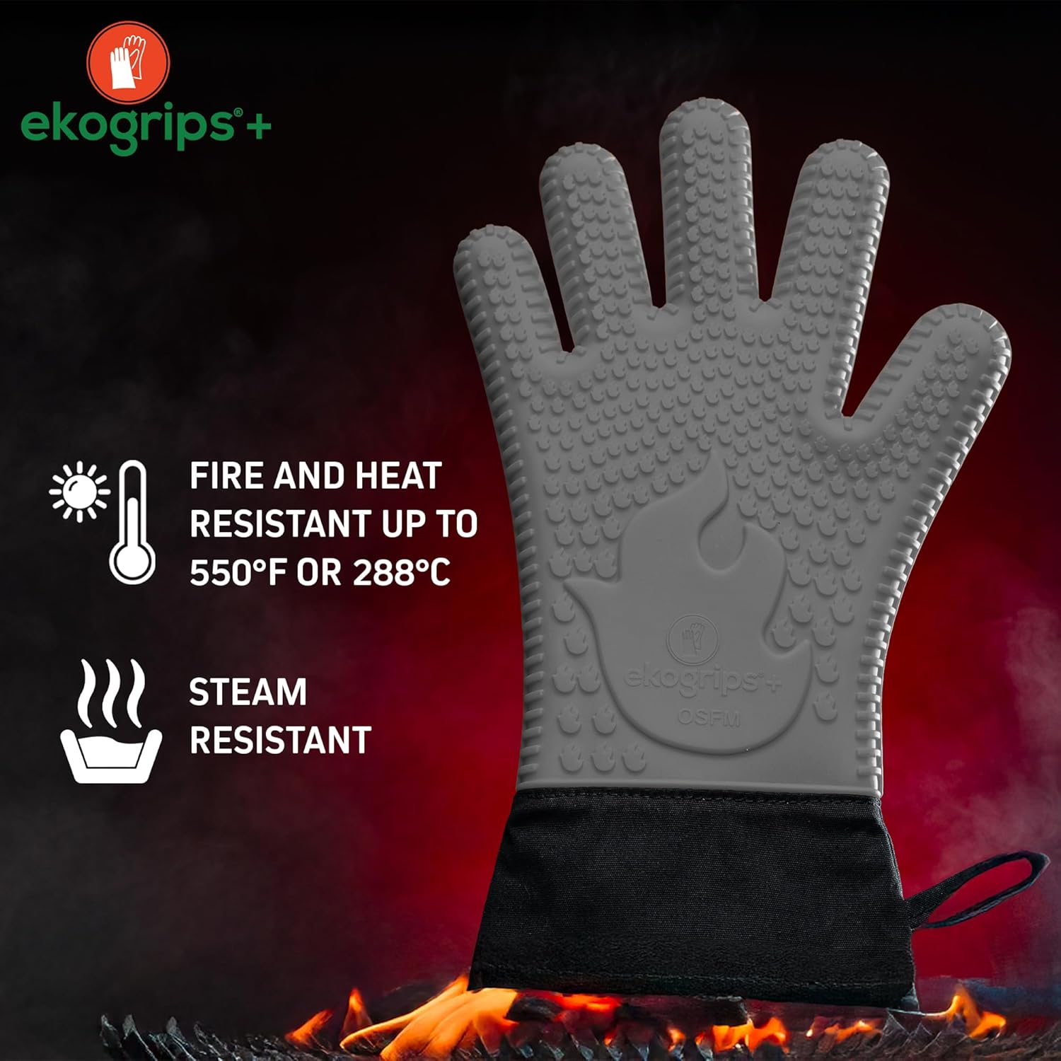 Ekogrips Plus Oven Gloves with Fingers - Thumbnail 3