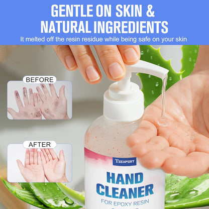 Teexpert Resin Remover Gel 8OZ Hand Cleaner For Epoxy Resin All-Natural Gentle & Moisturizing Hand Cleanser Ideal for Removing Uncured Resin Molds Tools