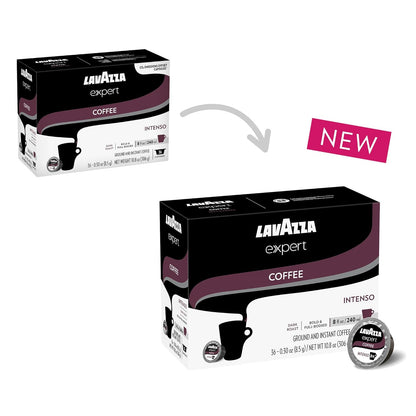 Lavazza Expert Intenso Coffee Capsules, Dark Roast, Arabica and Robusta Blend, Compatible with Lavazza Classy Plus Machine (36 Capsules)