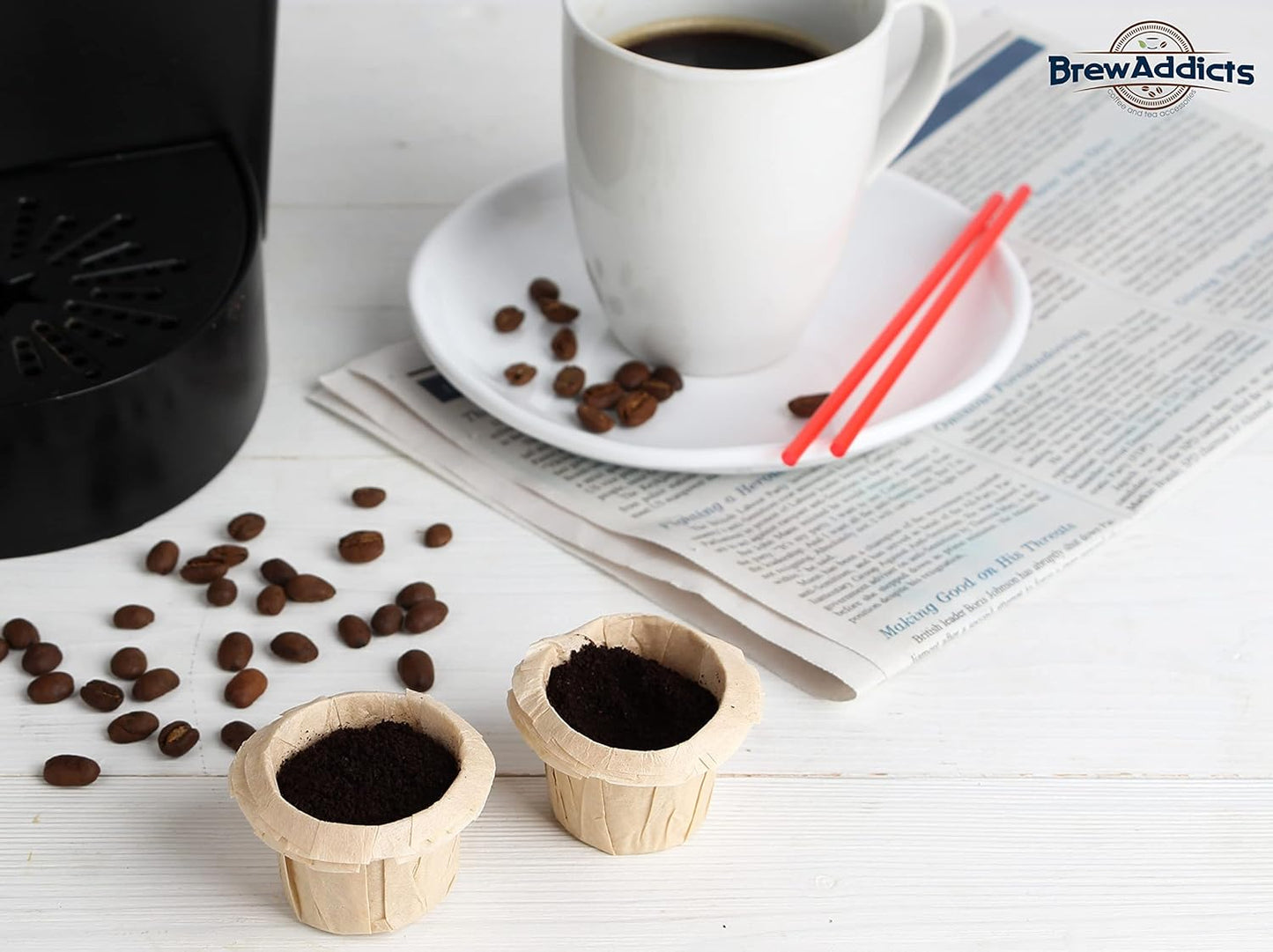 300 Paper Coffee Single-Use Filters, Brown, All-Natural & Unbleached for Keurig Brewers and Compatible with K-Cup Pods 1.0 & 2.0 Models, Disposable filters