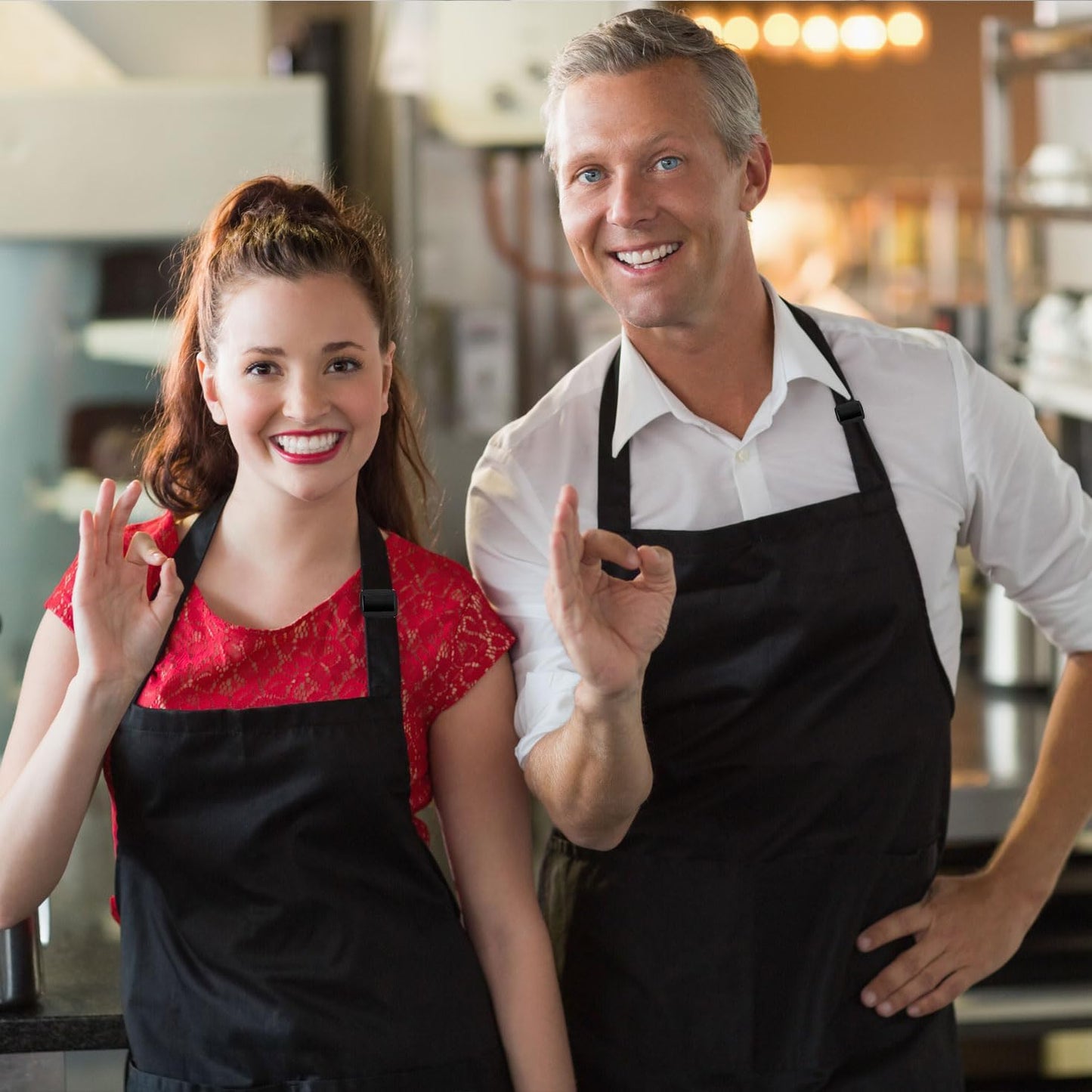 lepni.me Chefs Aprons | Cooking Baking Grilling for Home Restaurant | Premium Kitchen Aprons with Double Pocket for Men Women