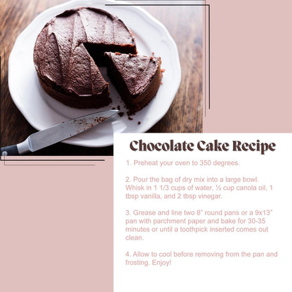 To Your Health Bakery Gluten Free (GF) Chocolate Cake Mix- Organic, Non-GMO, Top 8 Allergen Free