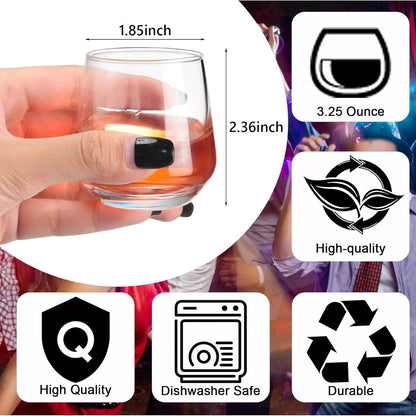 Zopeal 24 Pack Shot Glasses 3.25 oz Tequila Heavy Base Whiskey Tasting Glass Cups Small Liquor and Spirit Bar Shooter for Drinking Tasting Espresso Beer Juice