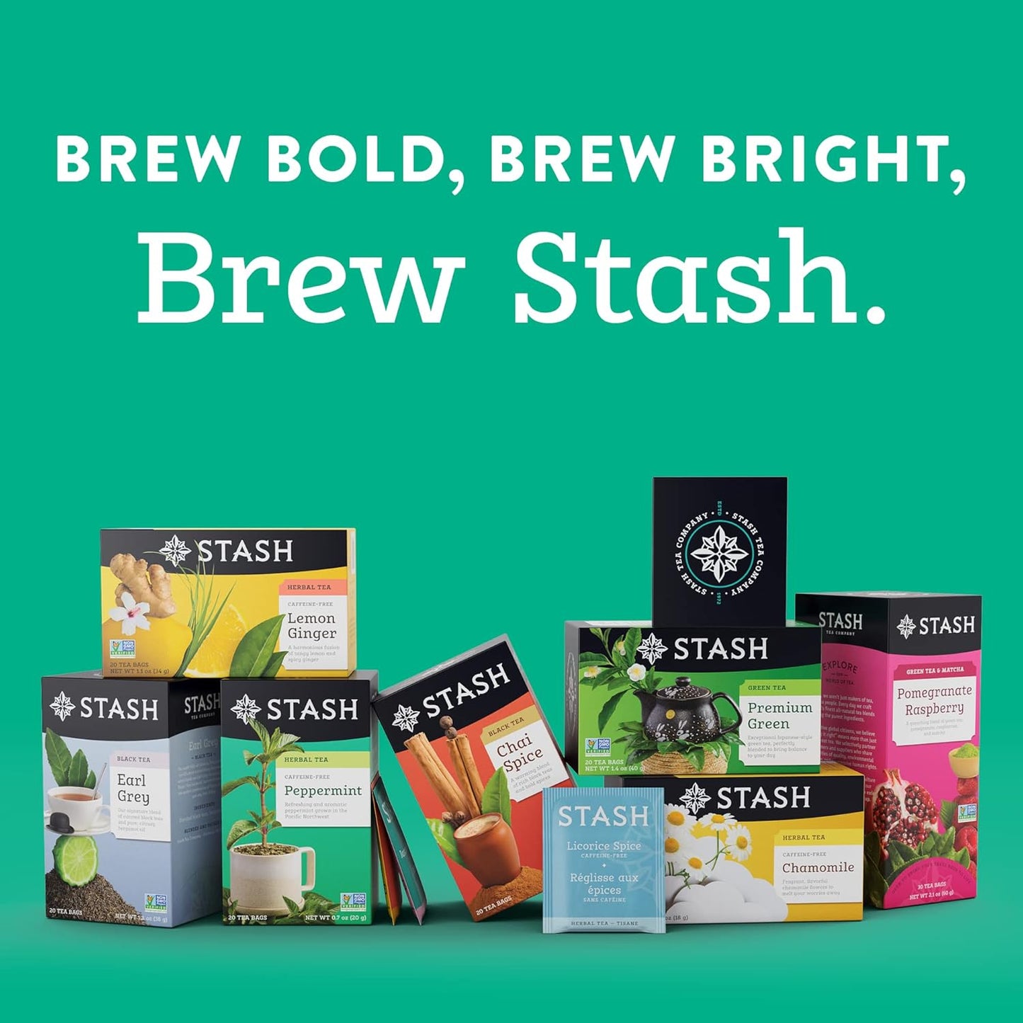 Stash Tea Blueberry Superfruit Herbal Tea - Naturally Caffeine Free, Non-GMO Project Verified Premium Tea with No Artificial Ingredients, 20 Count (Pack of 6) - 120 Bags Total