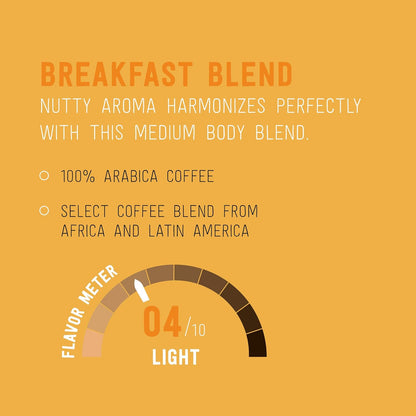 Happy Belly Light Roast Coffee Pods, Breakfast Blend, Compatible with Keurig 2.0 K-Cup Brewers, 24 Count