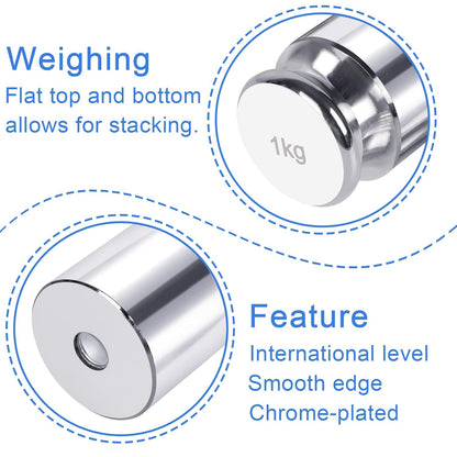 QP 1000g Calibration Weights, OIML Class M1 High Precision Gram Weights, Stainless Steel Scale Calibration Weight for Digital Scale, Balance Scale, Chrome Finish Scale Weights with Storage Case