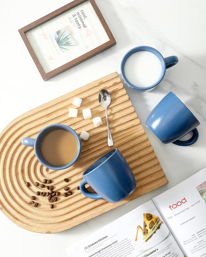 Hasense 7 Ounce Cappuccino Cups Set of 4 Perfect for Latte, Americano, Cafe Mocha and Tea, Ceramic Coffee Cups Ideal for Party Cafe Home and Kitchen, Microwave and Dishwasher safe, Colorful