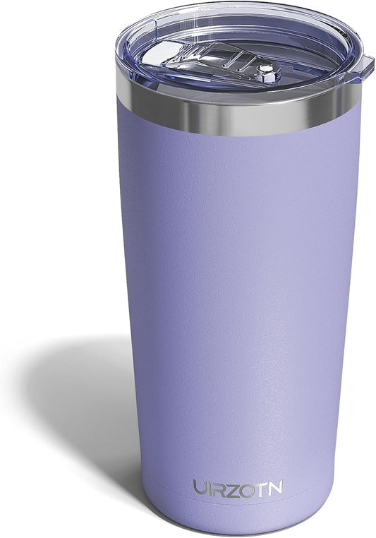 Travel Coffee Tumbler 20oz, Leakproof Travel Coffee Mug with Lid and Straw, Stainless Steel Double Wall Vacuum Insulated Tumbler for Hot/Iced Drinks (Textured Matte, Periwinkle)